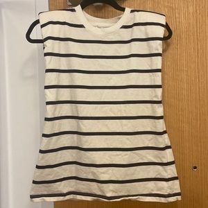 Zara cotton sleeveless tee with shoulder pads